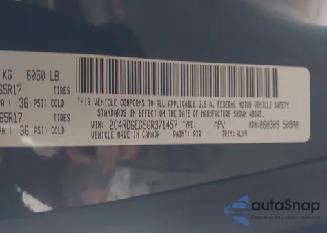 2016 Dodge Grand Caravan R/T from USA, damaged, VIN 2C4RDGEG9GR371457